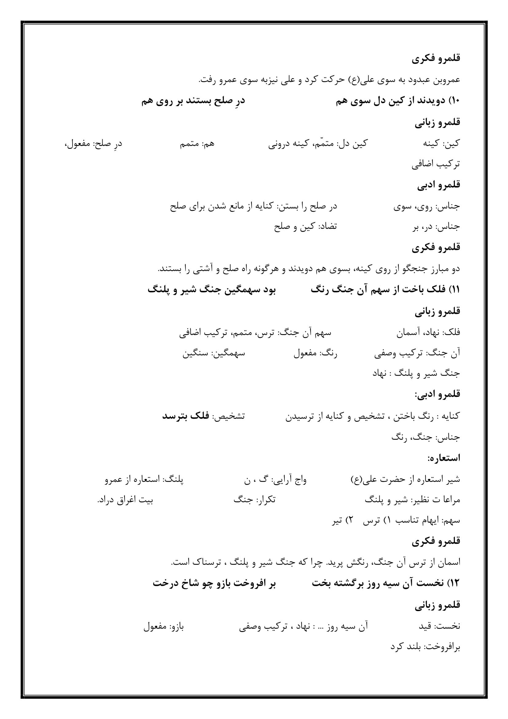 تدریس فصل 6 درس 14 فارسی یازدهم - صفحه چهار