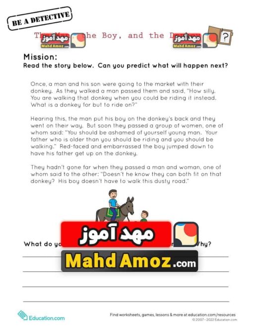 کاربرگ The Man, the Boy, and the Donkey