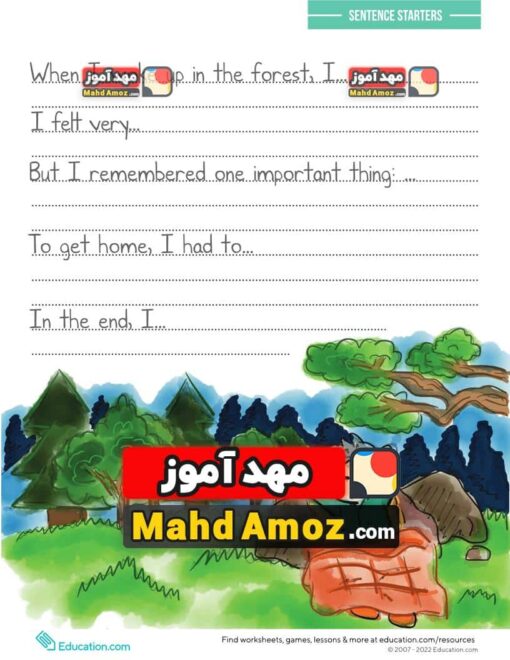 کاربرگ Creative Sentence Starters