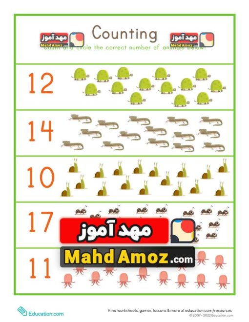 کاربرگ Creature Counting