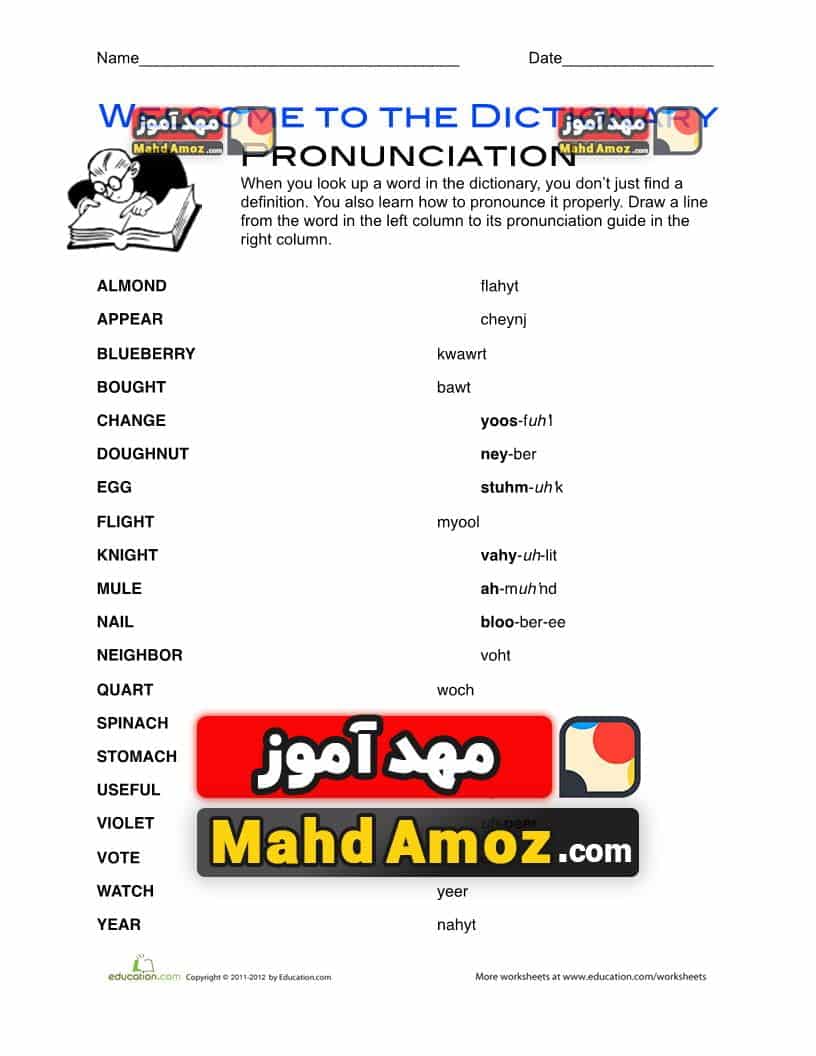 کاربرگ English Pronunciation کاربرگ English Pronunciation