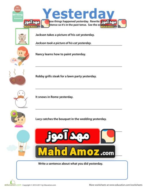 کاربرگ Get into Grammar: Past Tense