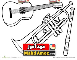 کاربرگ Music Coloring Page