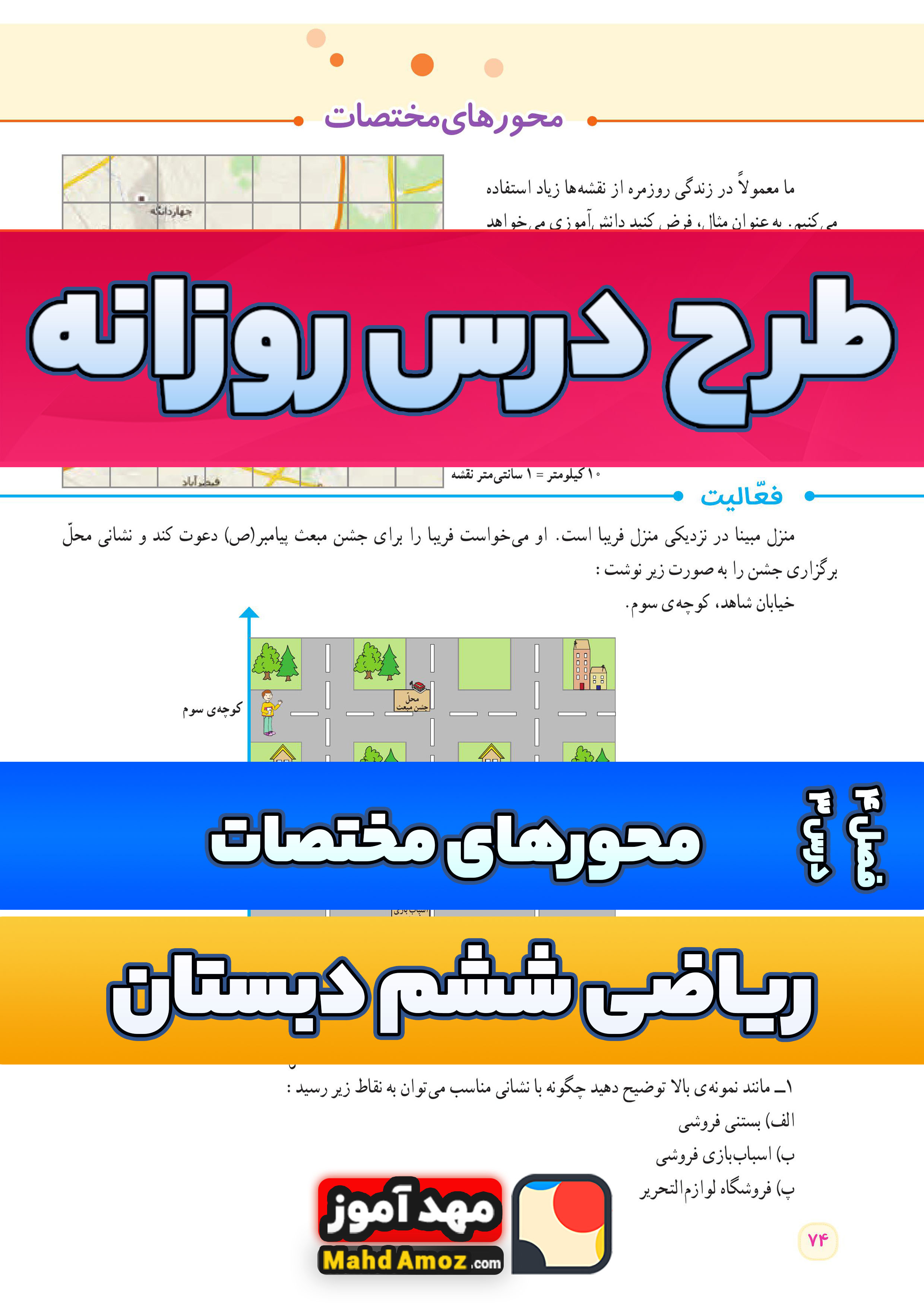 طرح درس روزانه | فصل 4 درس 3 محورهای مختصات — ریاضی ششم ابتدایی طرح درس روزانه | فصل 4 درس 3 محورهای مختصات — ریاضی ششم ابتدایی