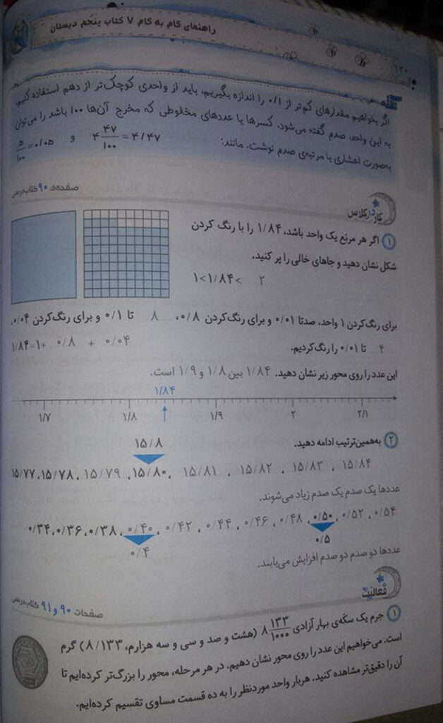 جواب کار در کلاس صفحه 90 فصل 5 — ریاضی پنجم ابتدایی دبستان