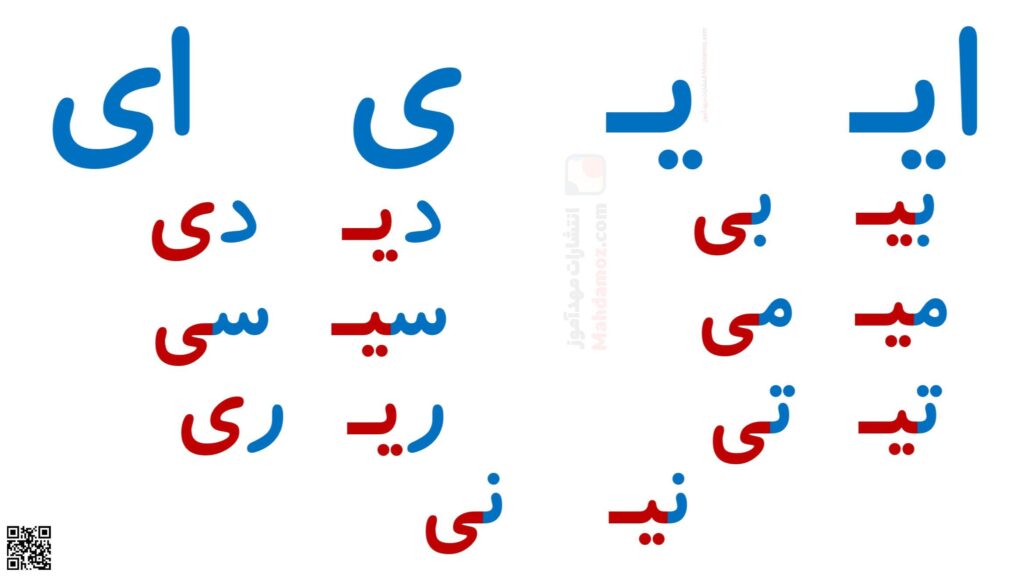 کلمات نشانه ایـ یـ ی ای درس 6 مناسب چاپ فارسی اول ابتدایی