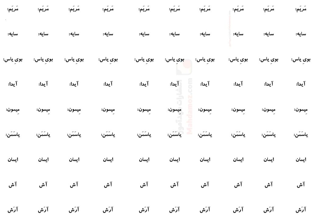 جمله سازی نشانه یـ ی درس 8 فارسی کلاس اول