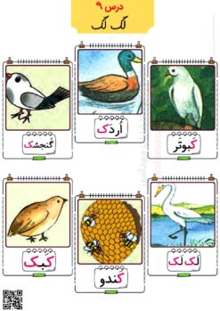 فلش کارت نشانه کـ ک درس 9 فارسی سال اول تحصیلی