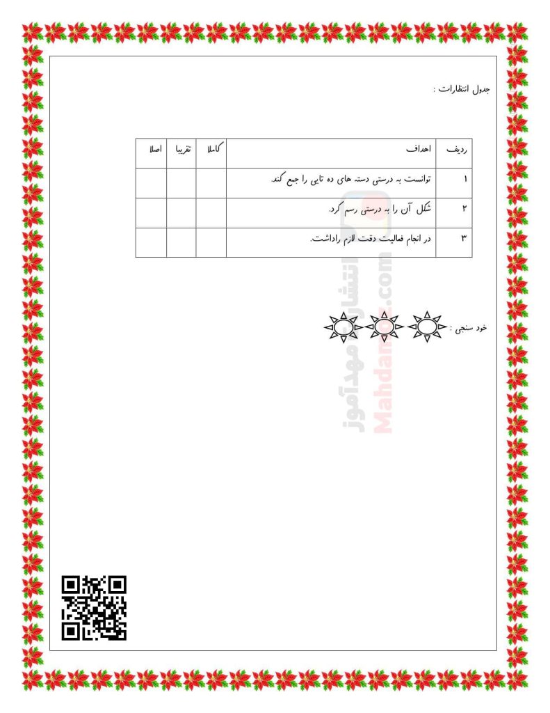 آزمون عملکردی جمع دسته های ده تایی ریاضی سال دوم ابتدایی