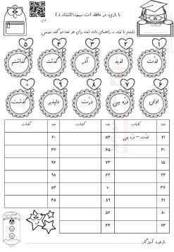 تمرین تلفیقی ریاضی و نشانه ذ درس 17 فارسی کلاس اول | با جواب