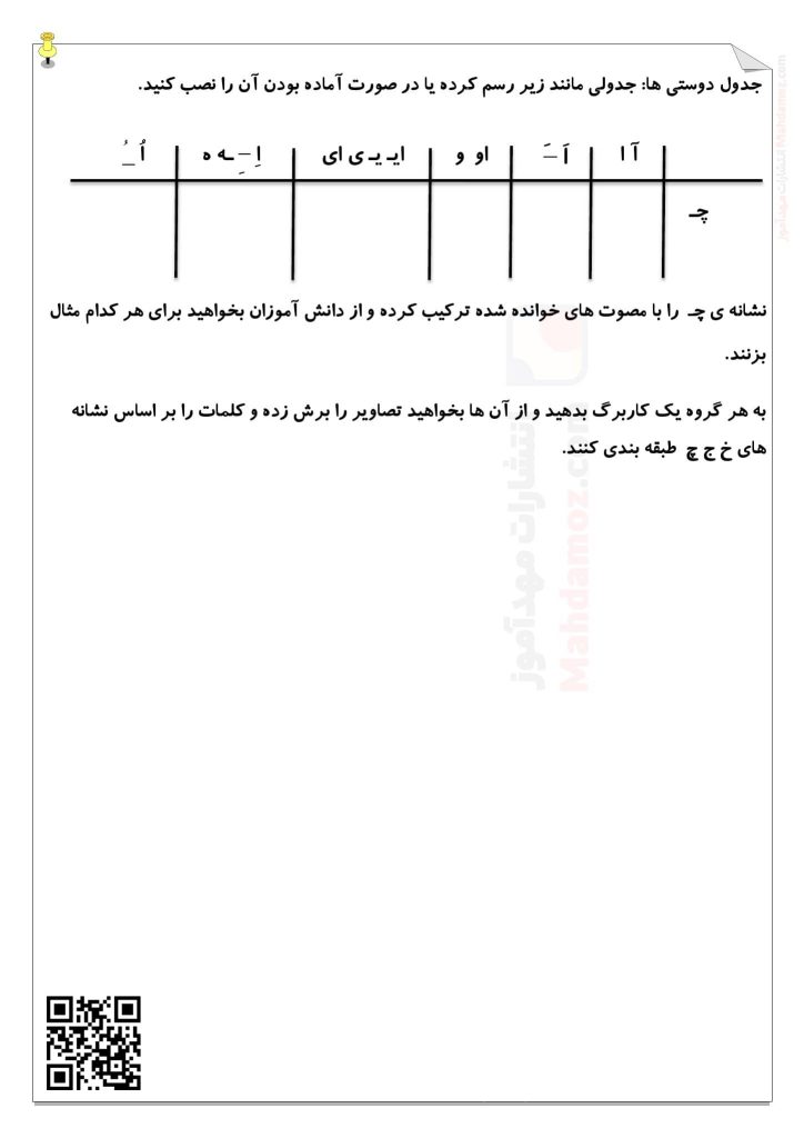 رهنمودهای آموزشی نشانه چـ چ درس 14 فارسی کلاس اول