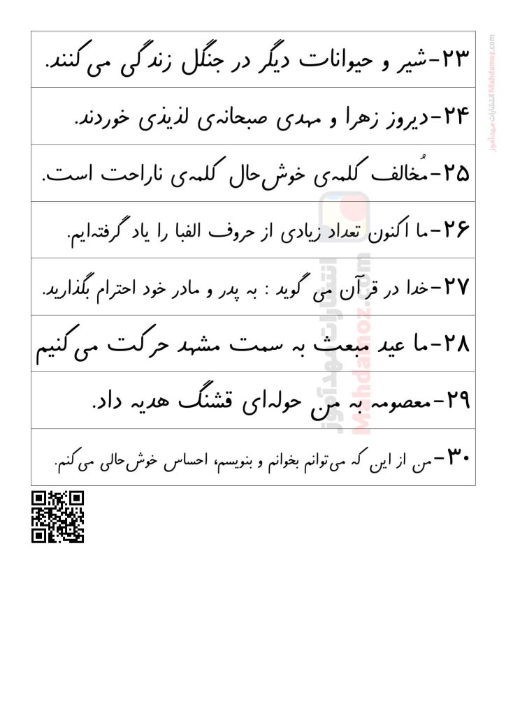روخوانی نشانه حـ ح درس 19 فارسی پایه اول