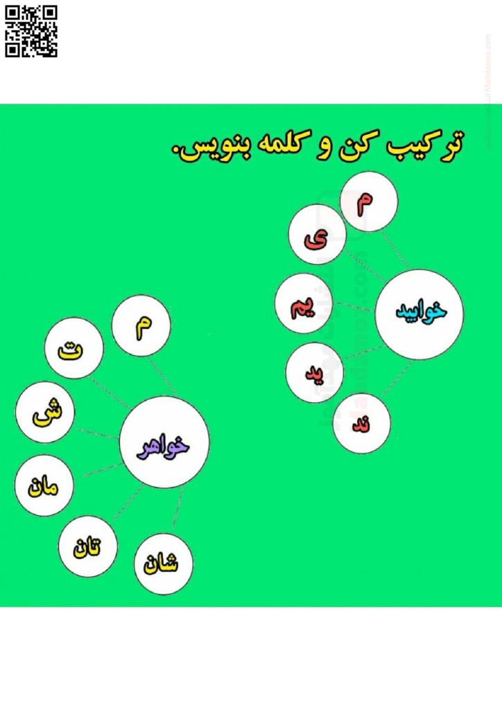 کاربرگ های خلاقانه نشانه خوا فارسی سال اول تحصیلی | با جواب