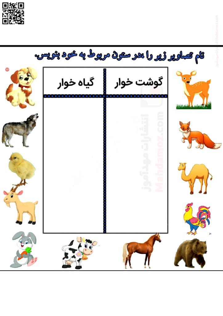کاربرگ های خلاقانه نشانه خوا فارسی سال اول تحصیلی