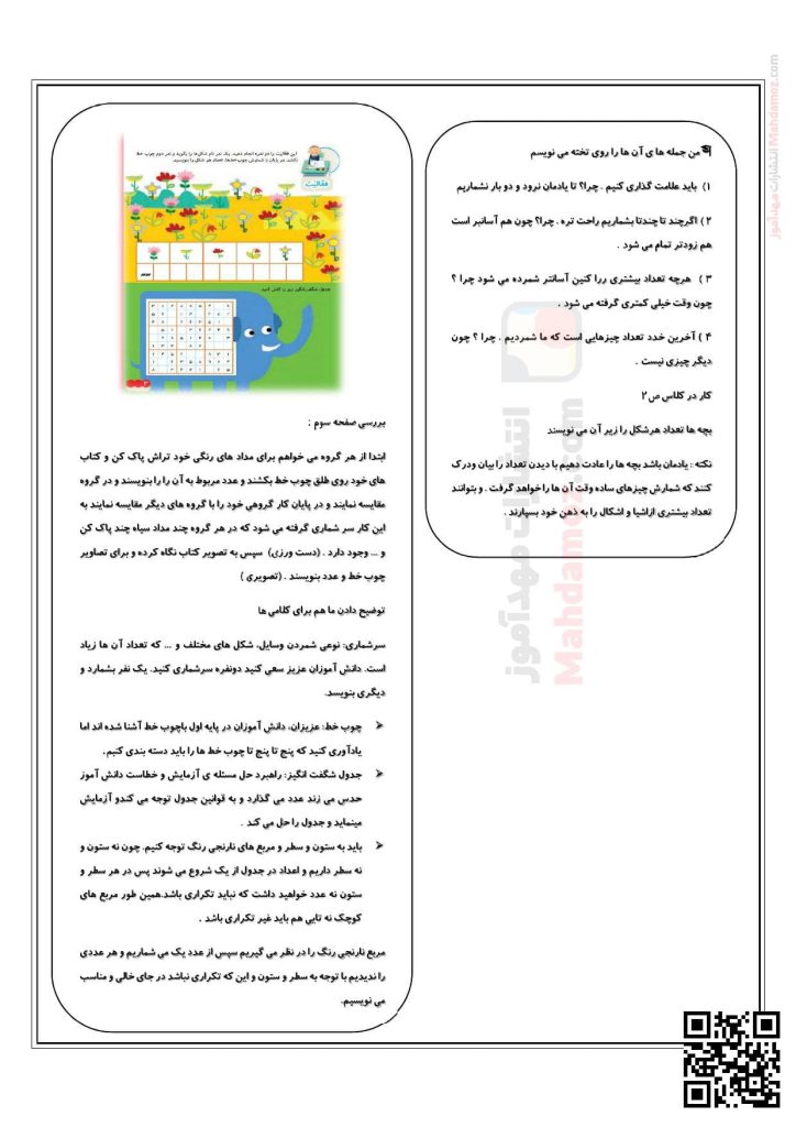 درسنامه فصل 1 عدد و رقم ریاضی دوم ابتدایی