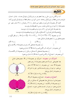 درس سوم : اجتماع، اشتراک و تفاضل مجموعه ها